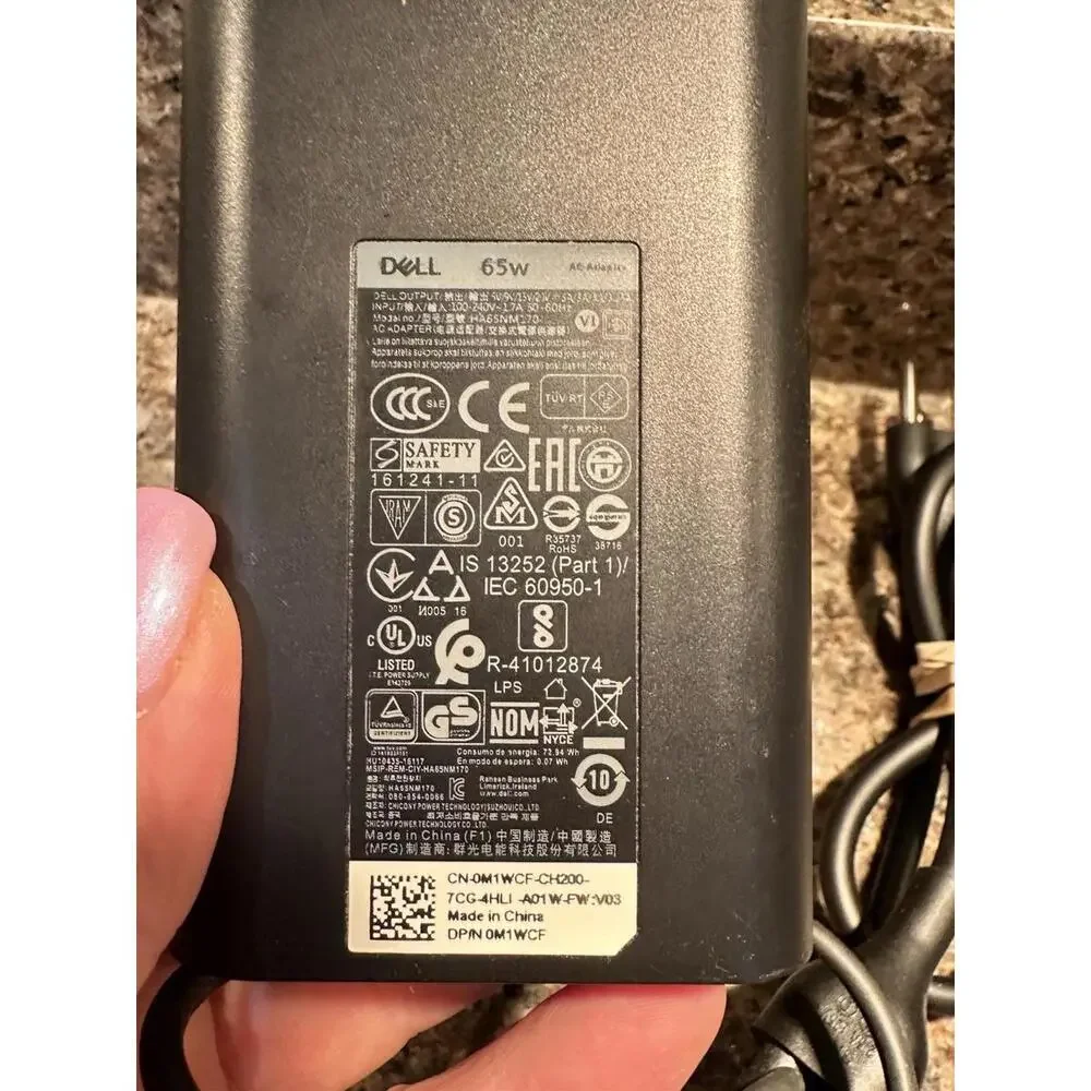 Genuine Dell 65W USB-C Slim AC Adapter Charger HA65NM170 - Picture 3 of 3